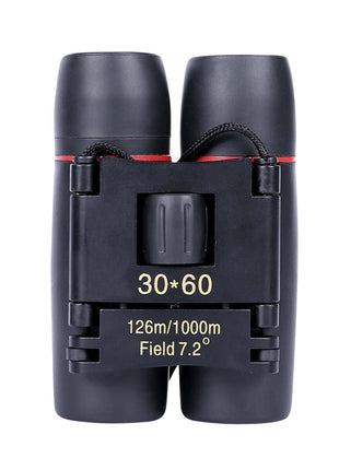 Folding Roof Prism Binoculars 30×60 – 10× Magnification – Compact Wide-Angle Travel Scope – Black – Field 7.2°