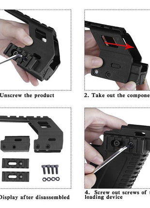 Pistol Carbine Rail Kit for G17/G18/G19 – Nylon Tactical Mount System – Lightweight Black