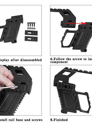 Pistol Carbine Rail Kit for G17/G18/G19 – Nylon Tactical Mount System – Lightweight Black