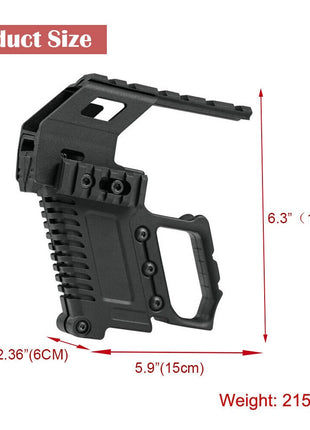 Pistol Carbine Rail Kit for G17/G18/G19 – Nylon Tactical Mount System – Lightweight Black