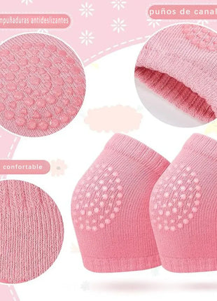 Baby Crawling Knee Pads – 1 Pair Cotton Anti-Slip – Selectable Colour – 6–24 Months