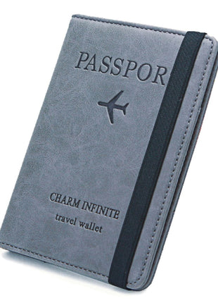 PU Leather RFID Passport Holder – 14.4×10.5×1.4 cm – 4 Card + 2 SIM + 3 Pockets – Coffee / Grey / Pink / Black