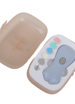 Electric Baby Nail Trimmer Set with 7 Filing Heads – Adjustable Speed – ABS Body and Case