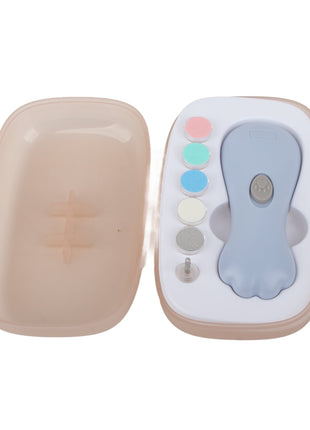 Electric Baby Nail Trimmer Set with 7 Filing Heads – Adjustable Speed – ABS Body and Case