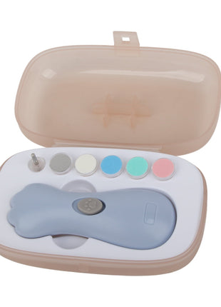 Electric Baby Nail Trimmer Set with 7 Filing Heads – Adjustable Speed – ABS Body and Case