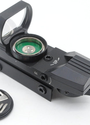 Reflex Red Green Dot Sight 33mm – 4 Reticle Options – Adjustable Brightness – Matte Black – Fits 11mm Rail