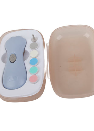 Electric Baby Nail Trimmer Set with 7 Filing Heads – Adjustable Speed – ABS Body and Case