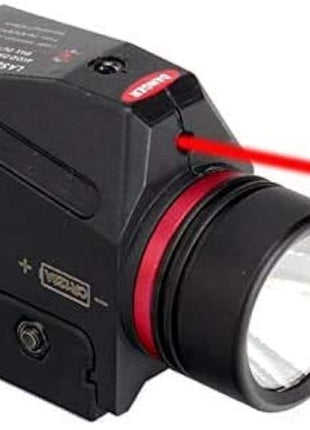 Tactical Flashlight Laser Combo – 200 Lumen LED + Class IIIA Red Laser – Picatinny Mount – Fits Glock Gen 3
