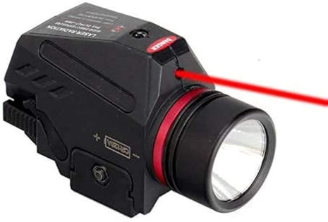 Tactical Flashlight Laser Combo – 200 Lumen LED + Class IIIA Red Laser – Picatinny Mount – Fits Glock Gen 3