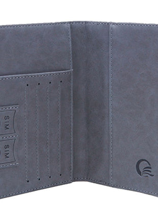 PU Leather RFID Passport Holder – 14.4×10.5×1.4 cm – 4 Card + 2 SIM + 3 Pockets – Coffee / Grey / Pink / Black