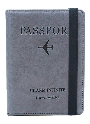 PU Leather RFID Passport Holder – 14.4×10.5×1.4 cm – 4 Card + 2 SIM + 3 Pockets – Coffee / Grey / Pink / Black