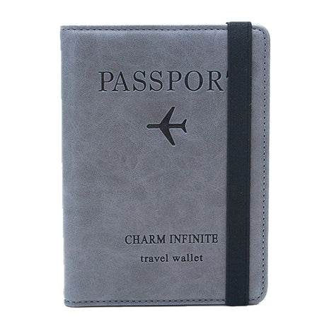 PU Leather RFID Passport Holder – 14.4×10.5×1.4 cm – 4 Card + 2 SIM + 3 Pockets – Coffee / Grey / Pink / Black