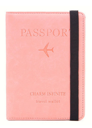 PU Leather RFID Passport Holder – 14.4×10.5×1.4 cm – 4 Card + 2 SIM + 3 Pockets – Coffee / Grey / Pink / Black