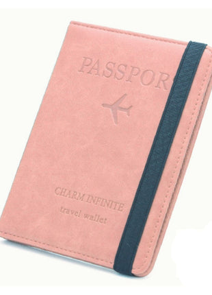 PU Leather RFID Passport Holder – 14.4×10.5×1.4 cm – 4 Card + 2 SIM + 3 Pockets – Coffee / Grey / Pink / Black