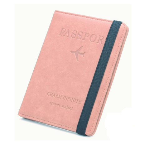 PU Leather RFID Passport Holder – 14.4×10.5×1.4 cm – 4 Card + 2 SIM + 3 Pockets – Coffee / Grey / Pink / Black