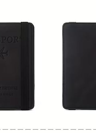 PU Leather RFID Passport Holder – 14.4×10.5×1.4 cm – 4 Card + 2 SIM + 3 Pockets – Coffee / Grey / Pink / Black