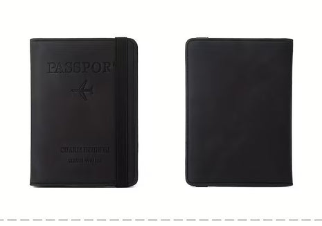 PU Leather RFID Passport Holder – 14.4×10.5×1.4 cm – 4 Card + 2 SIM + 3 Pockets – Coffee / Grey / Pink / Black