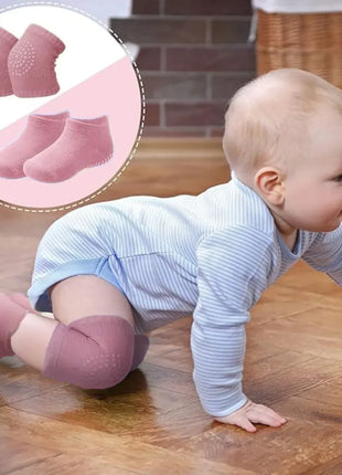 Baby Crawling Knee Pads – 1 Pair Cotton Anti-Slip – Selectable Colour – 6–24 Months