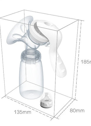 BREAST PUMP Manual Breast Pump 150ml – Food-Grade BPA-Free – Petal Shield & Anti-Backflow