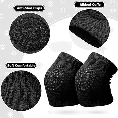 Baby Crawling Knee Pads – 1 Pair Cotton Anti-Slip – Selectable Colour – 6–24 Months
