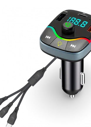 Wireless FM Transmitter Car MP3 Player – Bluetooth, Dual USB, Type-C, LED