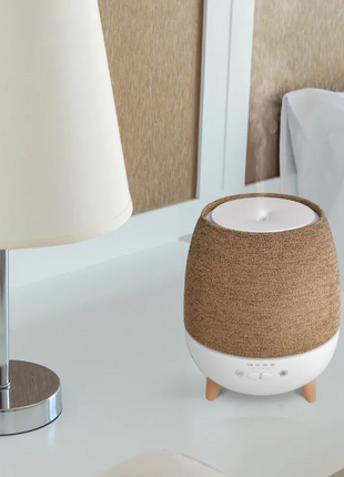 2-in-1 Ultrasonic Aroma Diffuser 300ml – ABS Humidifier with LED Night Light – Brown Fabric Finish