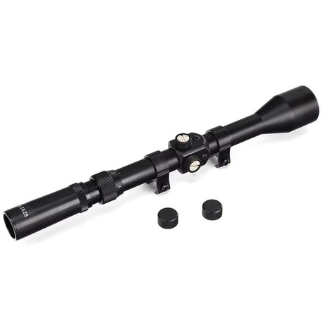 Rifle Scope 4x20 Fixed Magnification – Lightweight Airgun Scope with Dovetail Mount and Coated Lens – Black