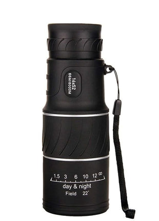 Monocular Telescope 16X52 – Compact BaK4 Prism Scope with Rubber Coating – Low Light Vision – Black Matte