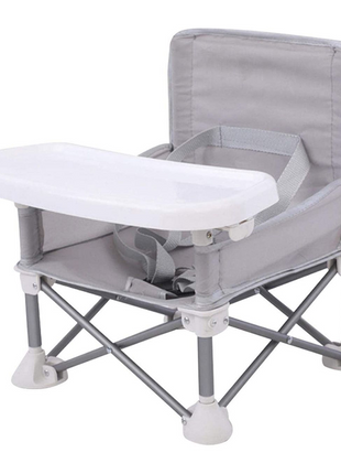 Portable Foldable Baby Chair with Detachable Tray & Safety Belt