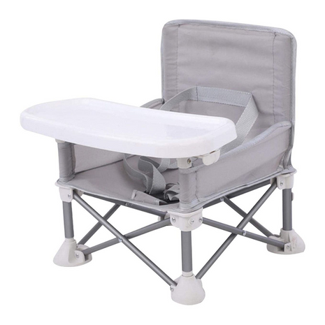 Portable Foldable Baby Chair with Detachable Tray & Safety Belt