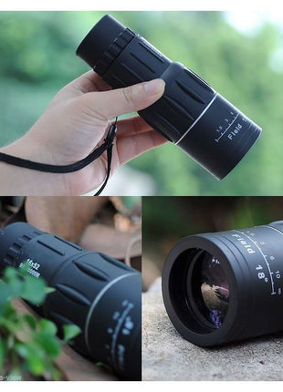 Monocular Telescope 16X52 – Compact BaK4 Prism Scope with Rubber Coating – Low Light Vision – Black Matte