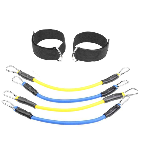 Legs Resistance Bands Set – 4 Bands + 2 Ankle Rings