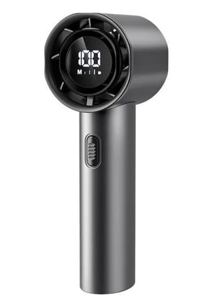 Handheld Fan 3-Speed Portable with Digital Display, Vortex Airflow, USB-C Rechargeable, Charcoal
