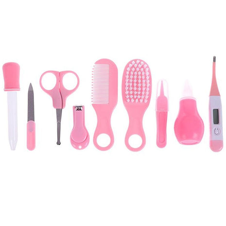 8-Piece Baby Grooming Kit for Newborns - BPA-Free Infant Health Set with Thermometer, Comb, Clippers & More - Pink or Blue