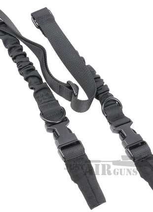 2-Point Rifle Sling 140cm – Nylon Tactical with Quick Detach + Snap Buckles – Black
