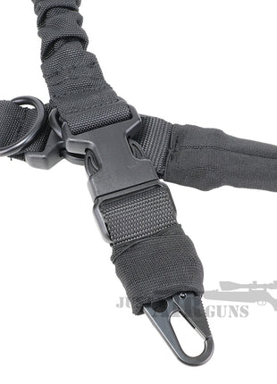 2-Point Rifle Sling 140cm – Nylon Tactical with Quick Detach + Snap Buckles – Black
