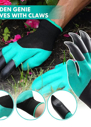 Garden Claw Gloves with ABS Claws – Latex-Coated, Washable Gardening Gloves for Digging, Planting & Weeding