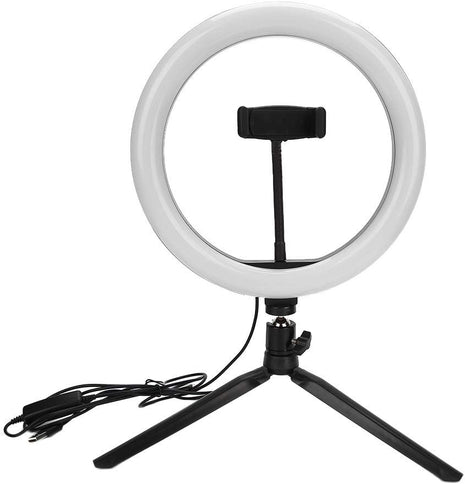 Ring Light 26cm with Tripod – 3 Modes, USB Powered, Adjustable Angle