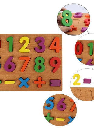 Montessori Wooden 3D Number Puzzle Board 0–9 – Early Learning Toy for Toddlers
