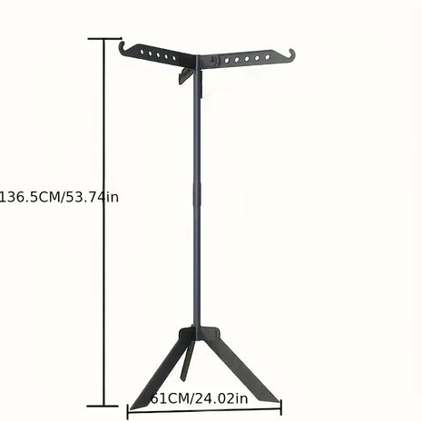 Freestanding Clothes Drying Rack 136.5cm – Foldable Laundry Stand with 360° Rotating Arms – Indoor Outdoor Garment Hanger, Black