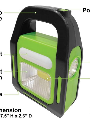 Rechargeable Solar LED Work Light with COB, 3W LED & Tube Light USB Emergency Lantern