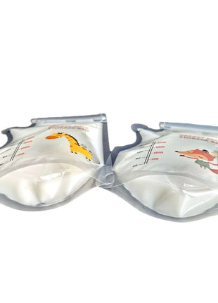 200ml Breast Milk Storage Bag – Food Grade Spout Pouch with Zip Lock – Cartoon Print – Writable Label