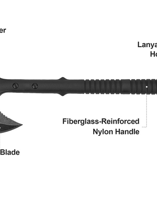 Black Stainless Steel Axe,Textured Grip Handle