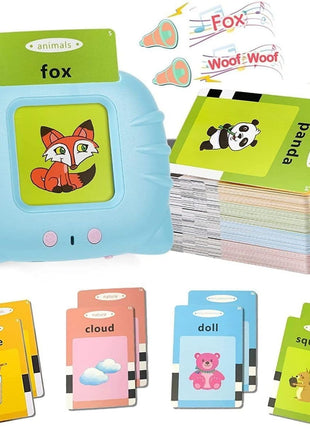 Talking Flash Cards for Kids – 112 Double-Sided Sight Word Cards – 224 Words, 13 Categories, No Screen – Ages 2–6 – Pink