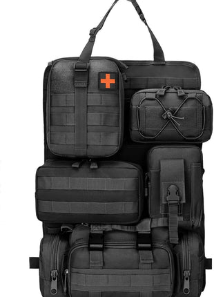 Tactical Seat Organizer 6-Piece Kit with MOLLE Pouches – 1000D Nylon – Universal Fit