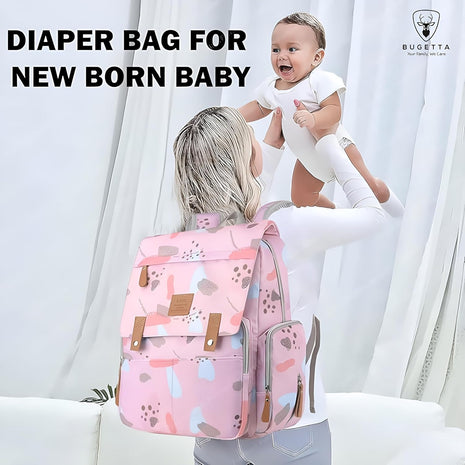 Diaper Backpack Bag 25L Waterproof, Bottle Holders & Wipe Pocket – MS-24.