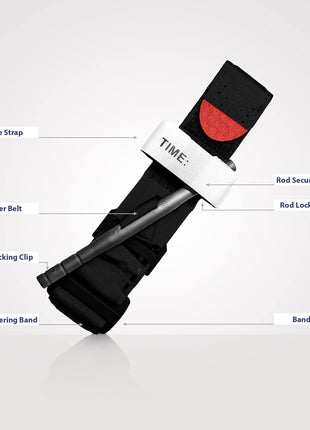 Tourniquet 95cm Emergency Nylon Strap – One-Handed Operation with Windlass Rod – Reusable First Aid Black/Red