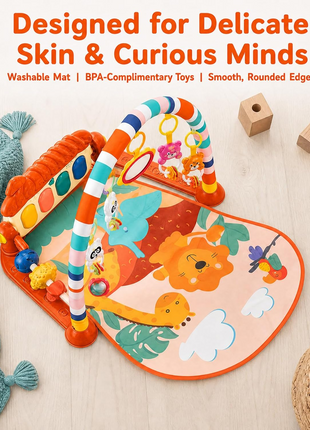 Piano Fitness Rack Baby Play Mat – Multi-Function Orange