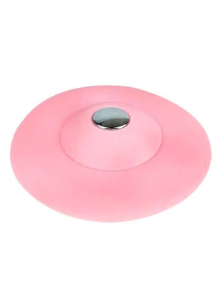 2-in-1 Silicone Sink Drain Stopper & Hair Catcher Universal Bathtub Plug 10cm Leak-Proof Pink