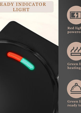 1000W Non-Stick 7-Cavity Donut Maker with Cool-Touch Housing and Indicator Lights for Home Baking